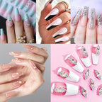 GV25 THR3E STROKES Soft Gel Nail Tips, Full Cover Clear Soft Nail Tips for Artificial False Nails Extension Nail Salons DIY Nail Art with Box, 550PCS (LONG COFFIN N19)