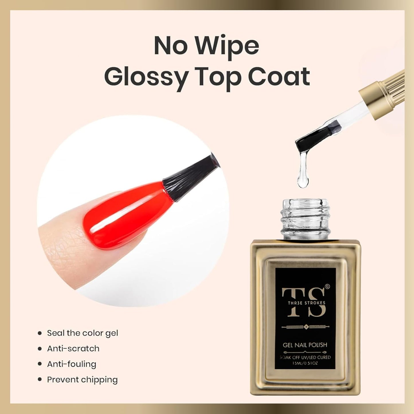 NP48 THR3E STROKES HEMA FREE Gel Polish, 3Pcs 15ml Base Gel and No Wipe Top Coat Gel Nail Polish Matte Coat Set, Shine Finish and Long Lasting, Soak Off LED Nail Lamp Gel Nail Polish DiY Design Gifts for Women (MACHIN SE SUKHENGI)(UV LAMP NEEDED)