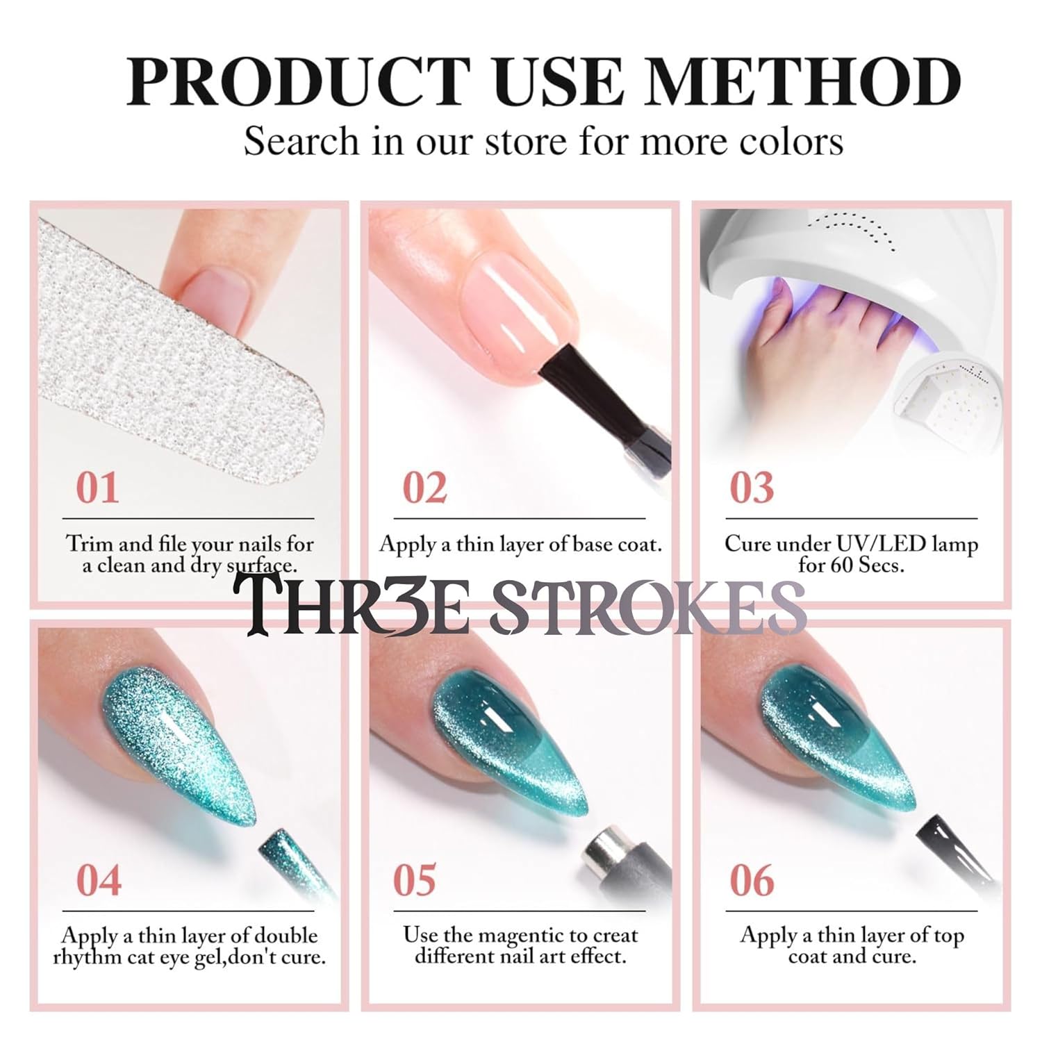 THR3E STROKES 9D Glitter Cat Eye Gel | Magnetic UV Polish 7.5ml (CE12)