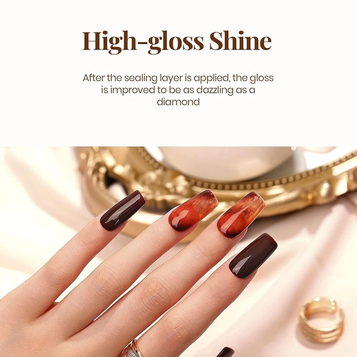 NP58 THR3E STROKES Professional UV Gel Nail Polish Hema-Free 3Pcs 15ml Red Gel Polish No.45, Top Coat, Base Coat, UV Nail Dryer, Lasts Upto 28 Days, Super Glossy Finish, Non-Chipping, Non-Smudging, Quick Drying Nail Polish Manicure Set(CTB45)