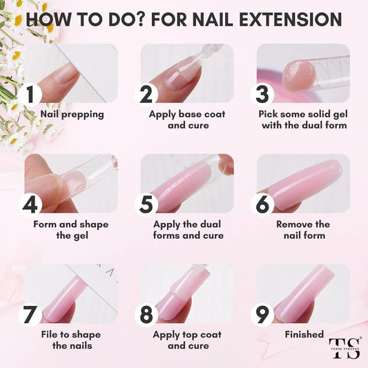THR3E STROKES Solid Builder Nail Gel,15ML 4 in 1 Nail Extension Gel UV Nail Glue for Acrylic Nails Rhinestones Gel 3D Nail Sculpture Gel 3D Molding Hard Gel for Nails UV/LED Nail Lamp Required (NUDE PINK) (UV/LED LAMP REQUIRED)