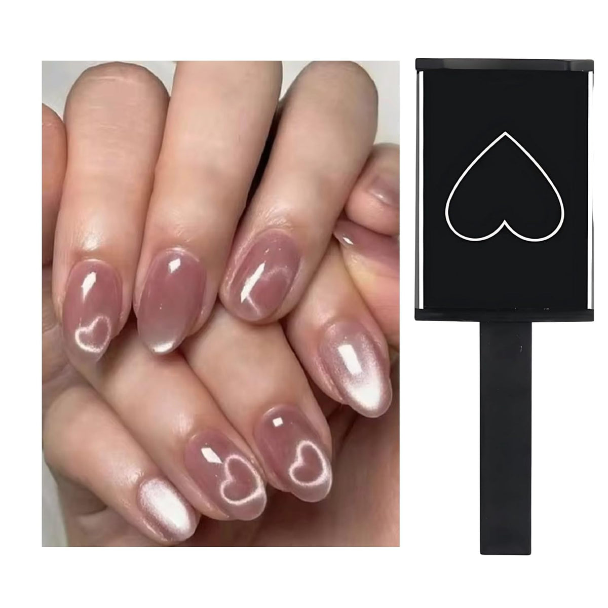 GV180 THR3E STROKES 1 Pcs Nail Art Magnet Set, Super Strong Cylinder & Heart Magnets for Magnetic Nails, 9D Galaxy Cat Eye Nail Art, Magnetic Nail Polish