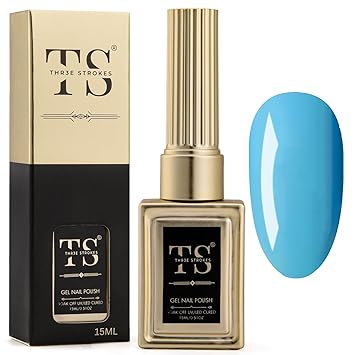 NP47 THR3E STROKES Blue Gel Nail Polish, HEMA-FREE 15ml Soak Off Gel Polish, UV Light Cure for Nail Art DIY Manicure at Home (UV LAMP NEEDED)(MACHINE SE SUKHENGI) (15ML)