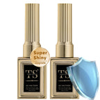 GV85 THR3E STROKES No-Wipe Top Coat and Base Coat Gel Set HEMA-FREE - Shine Finish Long Lasting, Soak-Off UV/LED Nail Lamp Cured Gel Base Top & Base Coat 15ml/each (Combo Pack) Nail Art Design Manicure Gifts for Women (GOLDEN SERIES)