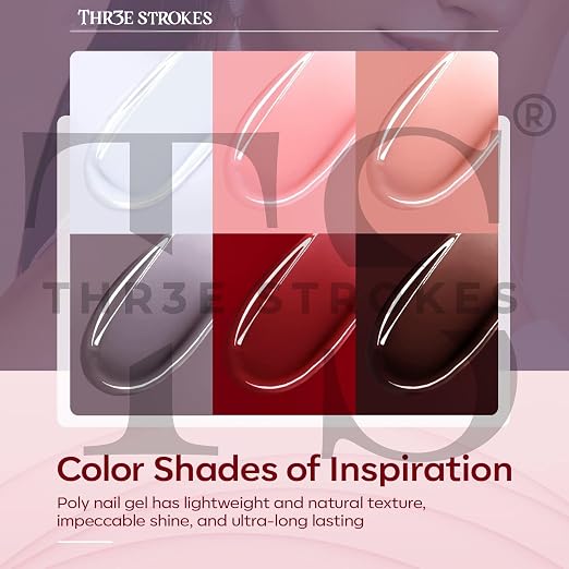GV1202 Poly Gel Nail Kit 6 Colors with 6W Nail Lamp Extension Gel Kit Nude Clear Pink Black Glitter Complete Starter Tools for Beginner Thickening Solutions DIY at Home for Women(MINIMUM 180S TO DRY)(BEGGINERS KIT) (6)