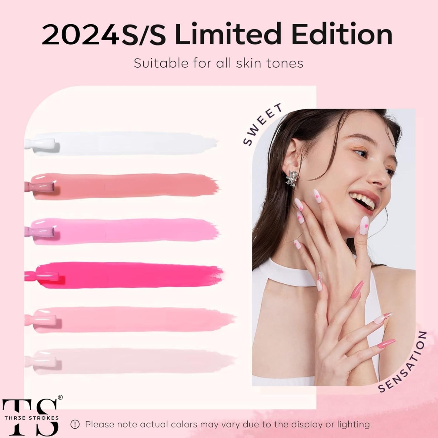 GV9 THR3E STROKES Gel Nail Polish Set- 6 Colors Nude Gel Polish All Seasons Skin Tones Pink Neutral Brown Gel Polish Kit (Uv/Led Lamp Required) Shades Need At Least 3 Layers, Shine Finish, 7.5 Milliliters (GULABI PINK GP233, 15ml)