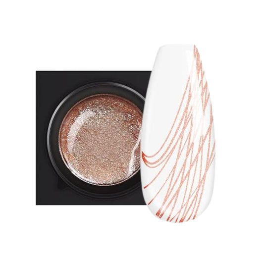 NP303 THR3E STROKES Spider Gel for Nail Art Soak off Gels U V LED Good Toughness and Elasticity Easy To Use for Beginner Manicurist Home Salon Use(UV REQUIRE) (ROSE GOLD)