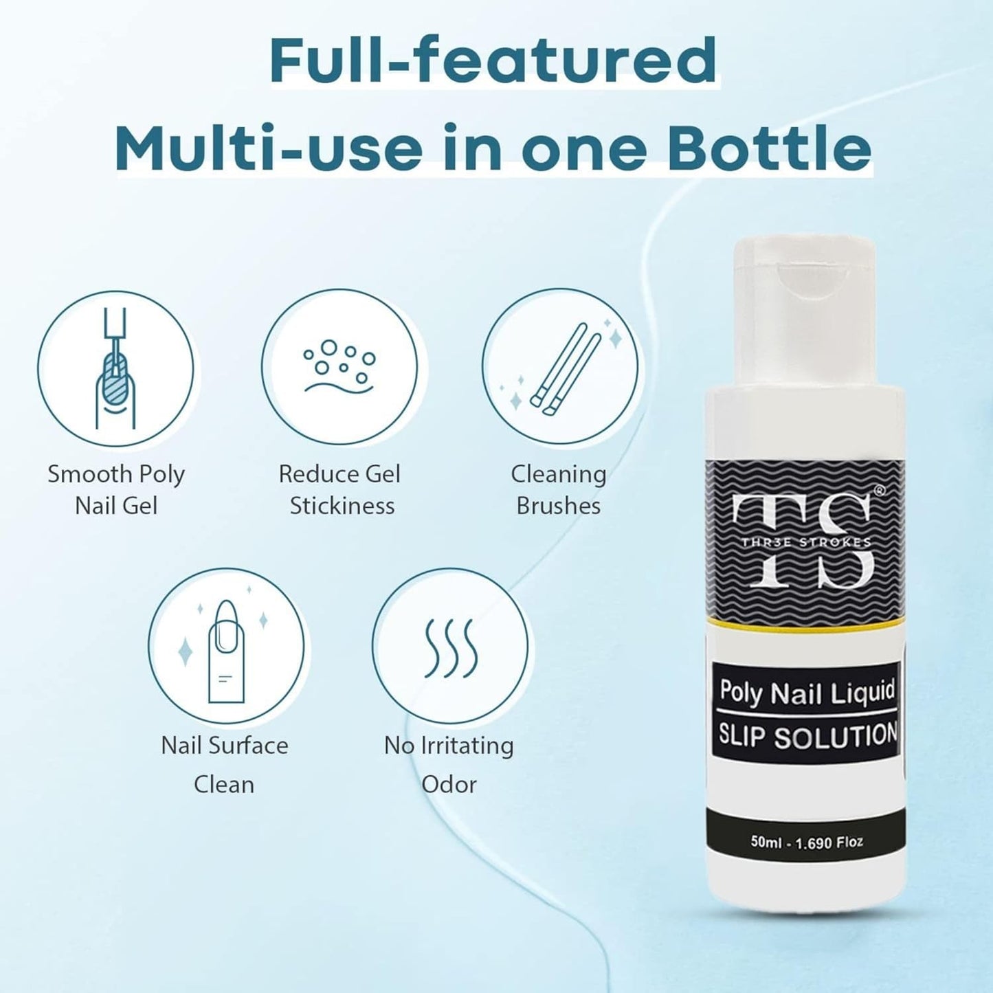 NP72 THR3E STROKES Poly Extension Gel Nail Kit, Clear Nude Pink Builder Nail Gel Kit With Slip Solution Dual Nail forms, Nail Clips for Poly Gel, Nail Starter Kit, Home Manicure Set (EMERALD KIT)