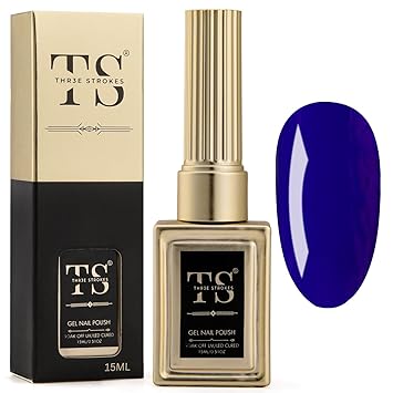 NP47 THR3E STROKES Blue Gel Nail Polish, HEMA-FREE 15ml Soak Off Gel Polish, UV Light Cure for Nail Art DIY Manicure at Home (UV LAMP NEEDED)(MACHINE SE SUKHENGI) (15ML)