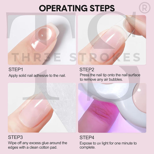 THR3E STROKES Solid Nail Glue – Clear 3D Gel, UV/LED 15ml