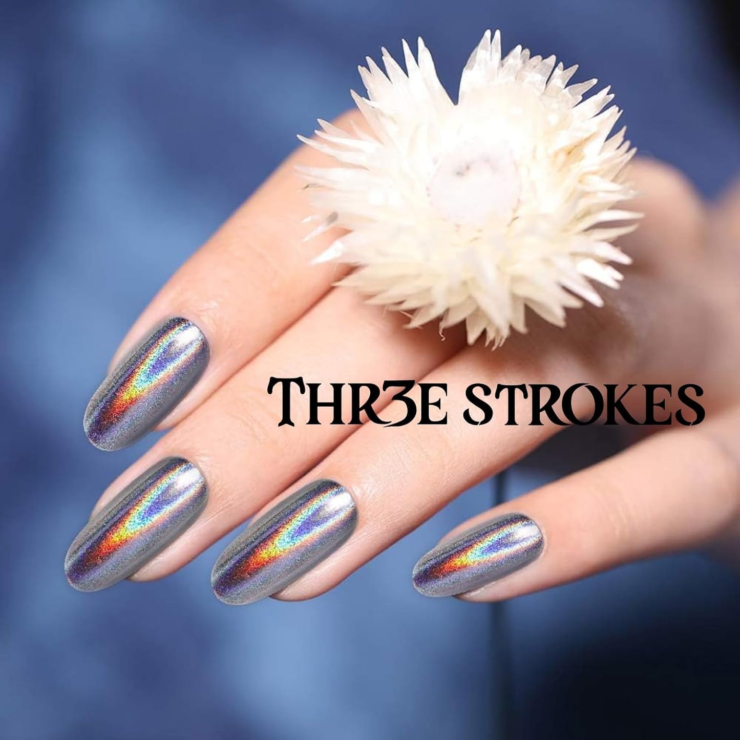 GV55 THR3E STROKES Chrome Nail Powder Metallic Mirror Glitter Effect Pigment Iridescent Aurora Mermaid Pearl Dust Kit for Gel Polish Nail Art Decoration, Resin Craft Arylic Powder (20)(Each 0.5gm)
