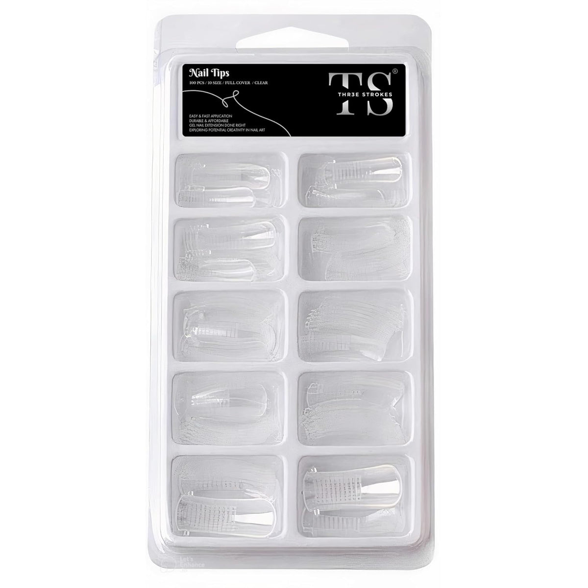 GV118 THR3E STROKES Poly Extension Gel Dual Nail Forms - 100pcs Poly Nail Gel Forms Acrylic Nails Mold Artificial UV Gel DIY Polish Manicure Tool