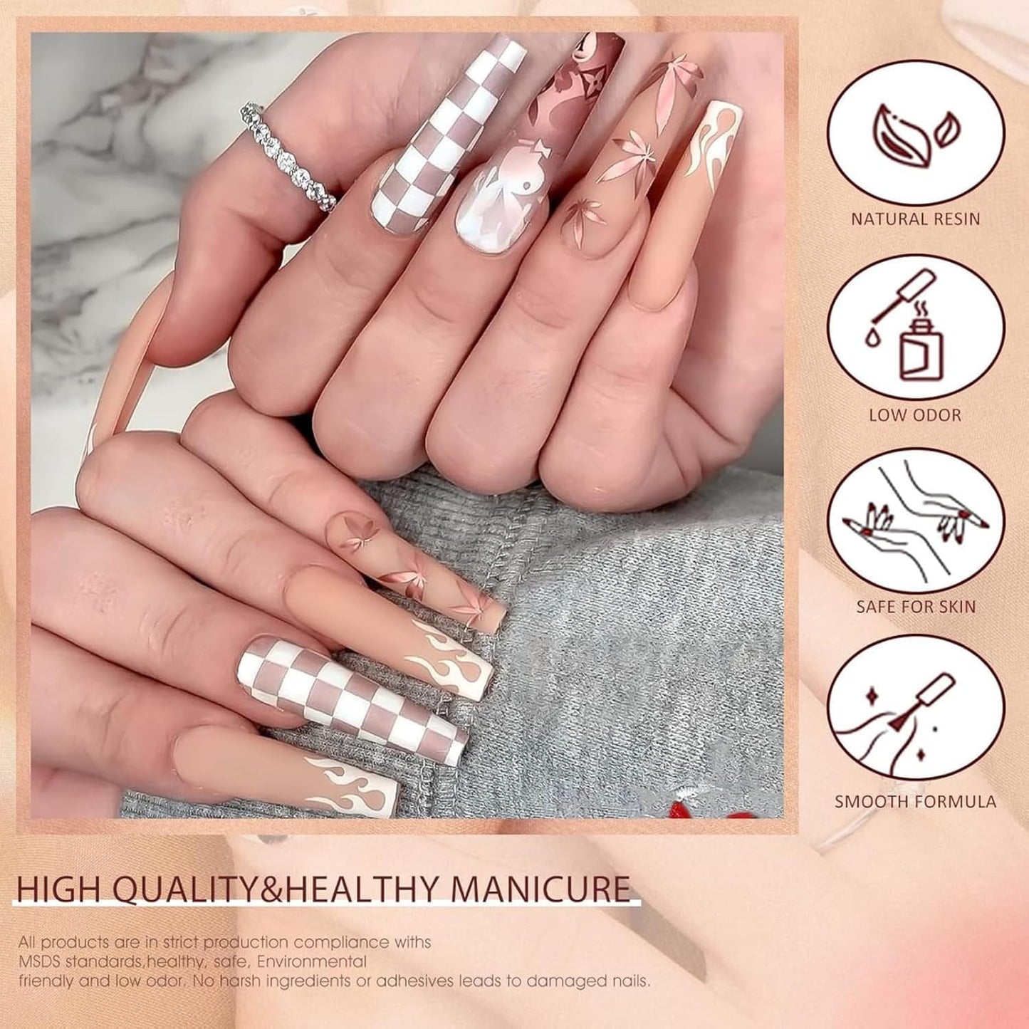 NP260 THR3E STROKES Gel Nail Polish Set - 12 Pcs 7.5ml Nude Light Pink All Seasons Skin Tones Neutral Pink Brown Gel Polish Kit, Soak Off UV LED Gel Polish Set Nail Art Salon Manicure DIY Gifts (V SERIES)