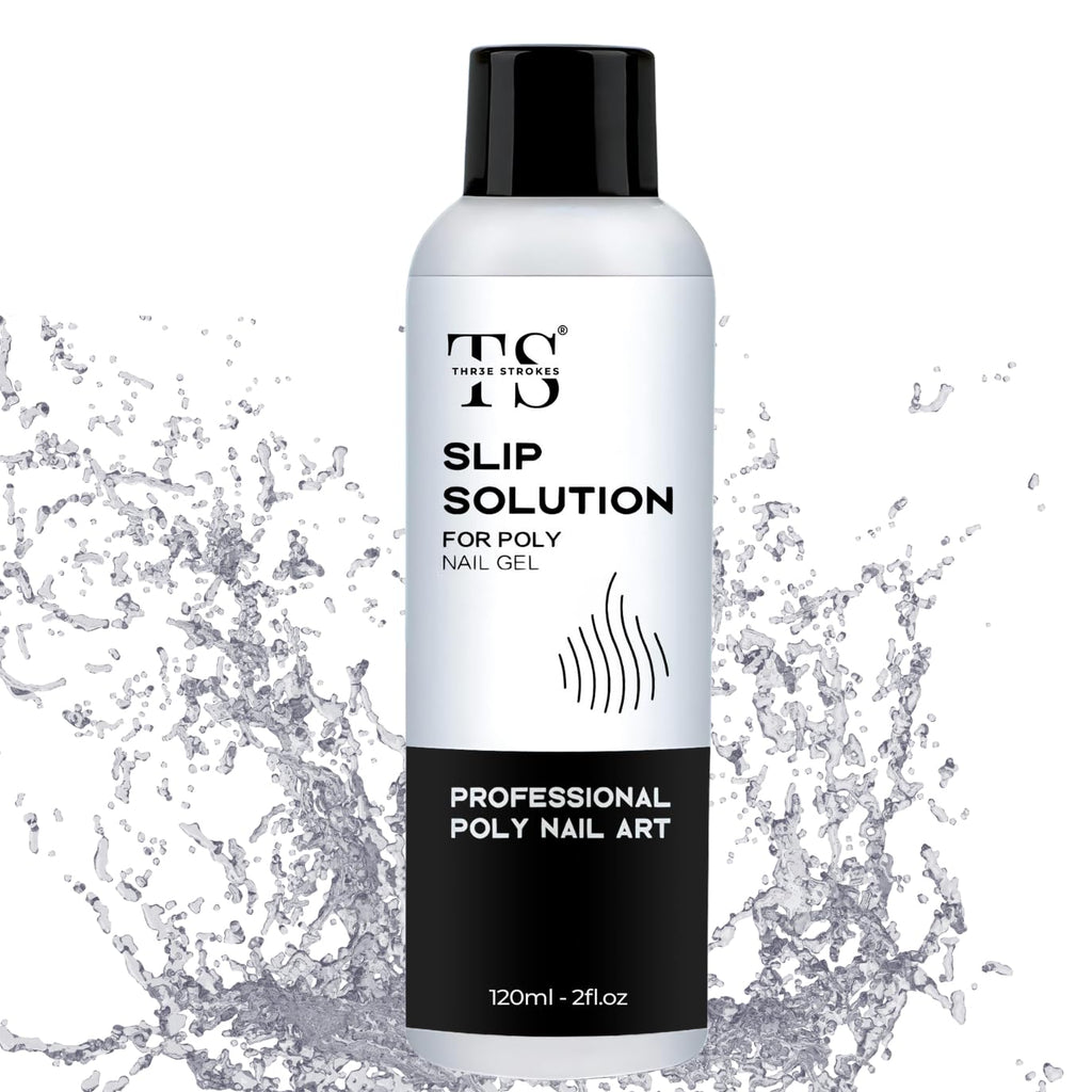 GV62 THR3E STROKES Poly Gel Slip Solution 100ML-Professional Poly gel Slip Solution For Extender Gel, Builder Gel, UV/LED Nail Tips, Liquid Solution