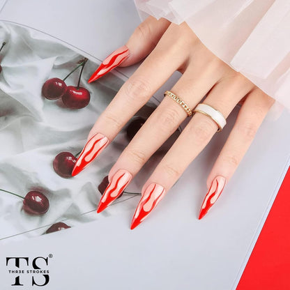 GV111 THR3E STROKES Gel Polish Red Gel Liner Gel Polish Nail Art Liner Red 1 pcs 8ml Classic Red Gel Nail Polish Art Paint for Nails Built Soak Off Uv Manicure Salon DIY at Home Nail Design Polish Gifts for Girl (Red)