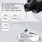 GV54 THR3E STROKES 2 Pcs 100ml No Wipe Gel Top Coat and Base Coat Set - Shine Finish and Long Lasting, Soak Off LED Nail Lamp Gel Base Top Coat Finish Nail Art Design Manicure Gifts for Women