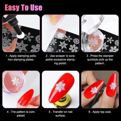 Clear Jelly Nail Stamper | Silicone Stamping Tool with Scraper