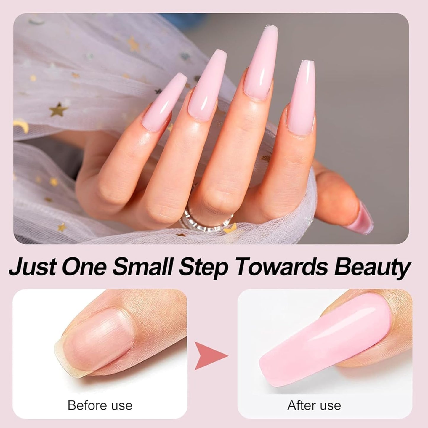 NP288 THR3E STROKES 30 ML Poly l tubes Polygel For Nails Extensions Finger nail art Manicure Acrylic gel Varnish hybrid UV Poly gel Professional Salon Nail DIY Gift for Women (PINK)