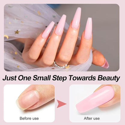 NP288 THR3E STROKES 30 ML Poly l tubes Polygel For Nails Extensions Finger nail art Manicure Acrylic gel Varnish hybrid UV Poly gel Professional Salon Nail DIY Gift for Women (PINK)