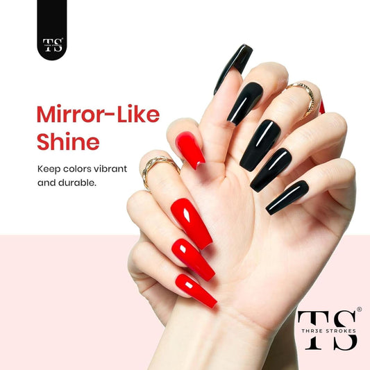 NP53 THR3E STROKES Gel Polish No Wipe Gel Top Coat - Clear Color Gel Shine Finish and Long Lasting, Soak Off Nail Lamp Gel, 15ml Gift for Mom