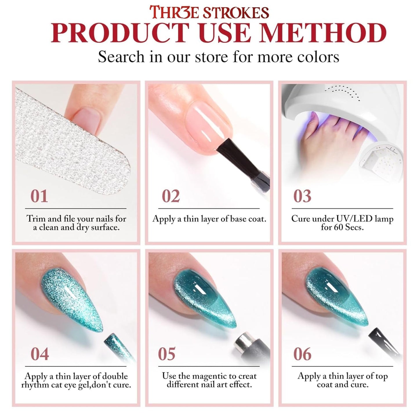 THR3E STROKES 9D Cat Eye Gel Polish CE9 Shimmery 7.5ml