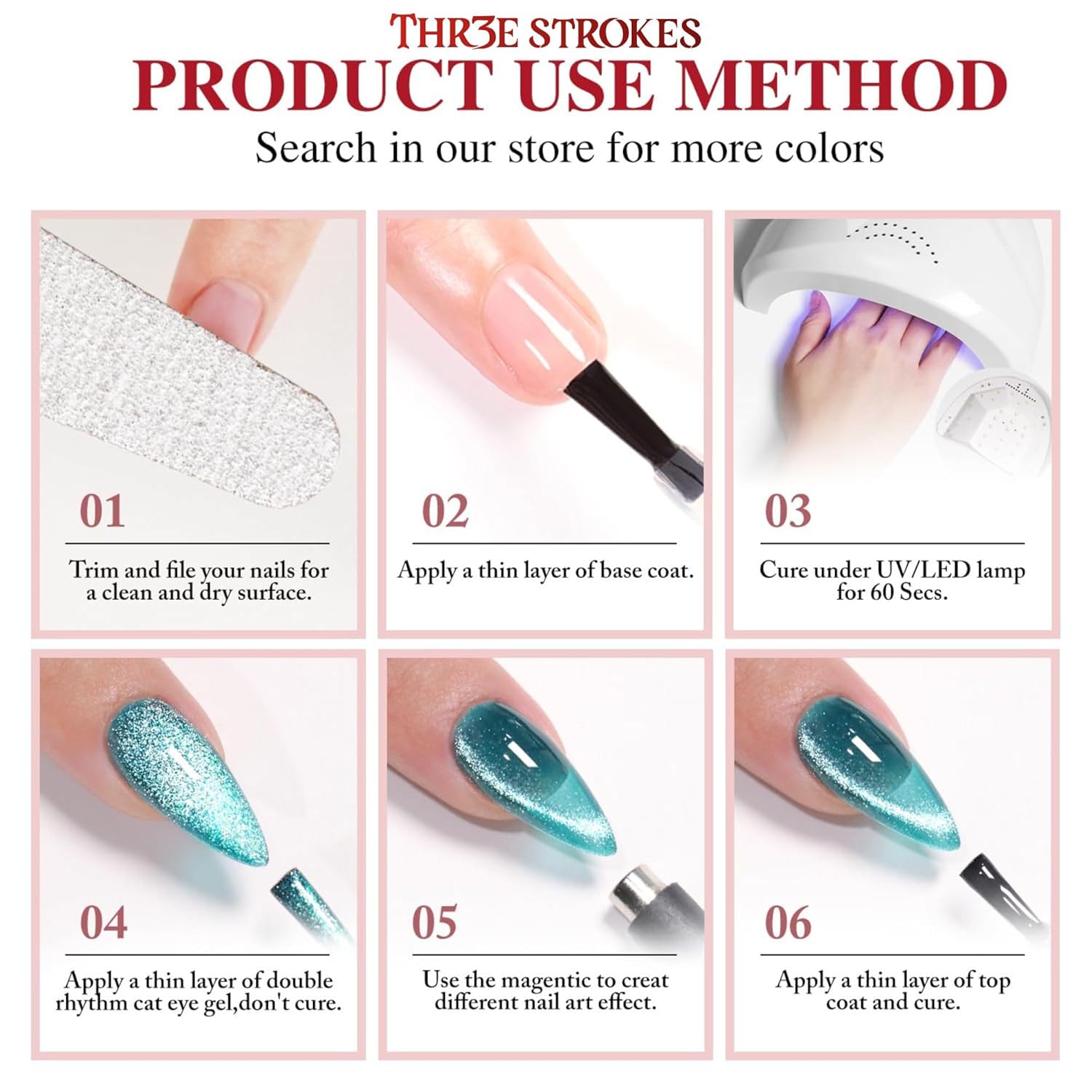 THR3E STROKES 9D Cat Eye Gel Polish CE9 Shimmery 7.5ml