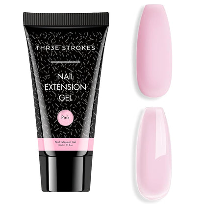 NP288 THR3E STROKES 30 ML Poly l tubes Polygel For Nails Extensions Finger nail art Manicure Acrylic gel Varnish hybrid UV Poly gel Professional Salon Nail DIY Gift for Women (PINK)