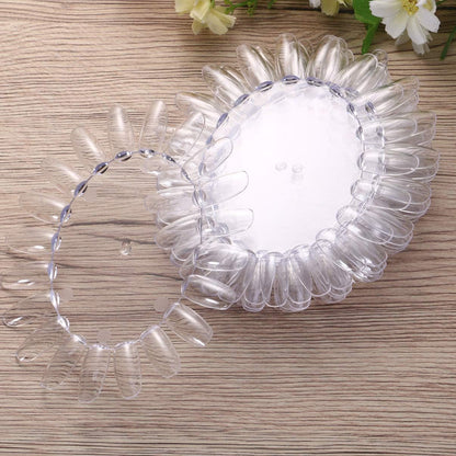 GV121 THR3E STROKES Acrylic Clear Round Nail Art Tips Display Practice Wheel Display Chart Nail Diy Tool for Kids Girls Boys Home Salon Use 10pcs