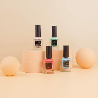 NP299 THR3E STROKES Color Coat Nail Enamel, 10ml | Glossy Finish | Quick Drying | Long Lasting | High Shine | Chip Defiant | Even-Finish | Vegan | Non-Toxic | Ethanol-Free (C, 4)