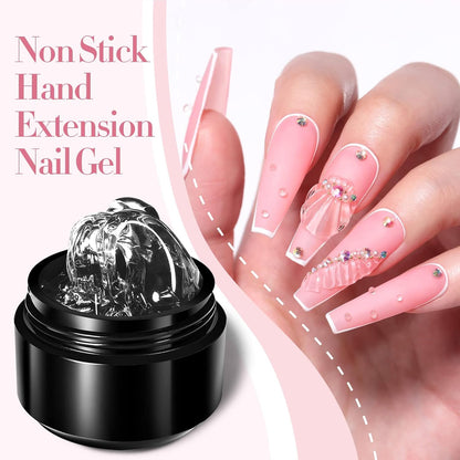 GV46 THR3E STROKES Solid Builder Nail Gel,15ML 4 in 1 Nail Extension Gel UV Nail Glue for Acrylic Nails Rhinestones Gel 3D Nail Sculpture Gel 3D Molding Hard Gel for Nails UV/LED Nail Lamp Required (CLEAR) (UV/LED LAMP REQUIRED)