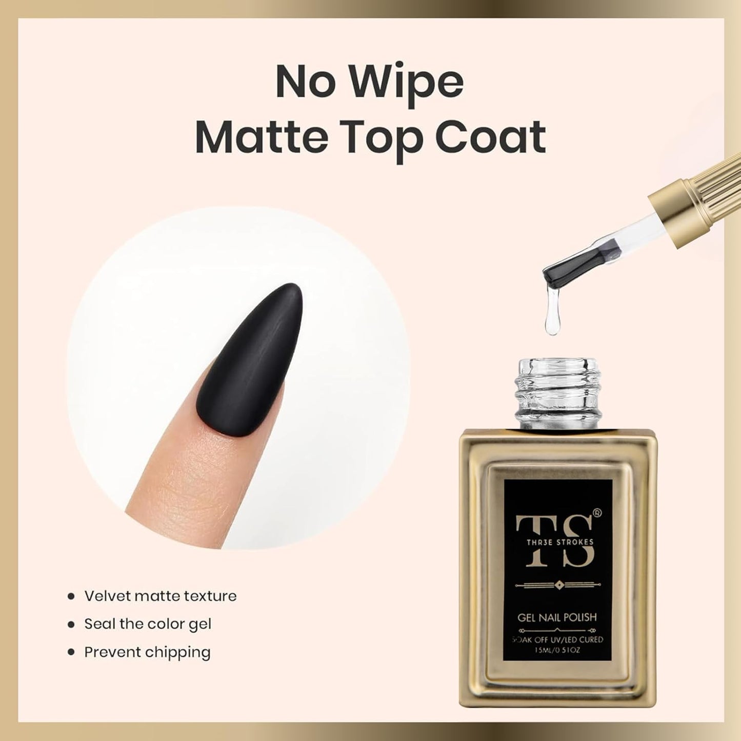 NP48 THR3E STROKES HEMA FREE Gel Polish, 3Pcs 15ml Base Gel and No Wipe Top Coat Gel Nail Polish Matte Coat Set, Shine Finish and Long Lasting, Soak Off LED Nail Lamp Gel Nail Polish DiY Design Gifts for Women (MACHIN SE SUKHENGI)(UV LAMP NEEDED)