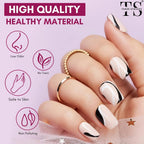 GV18 THR3E STROKES Liner Nail Art Gel Polish,Black Painted Gel Nail Design Polish 1 Bottle Soak off Curing Requires 8ml Build in Thin Brush for Classical Home Salon Diy Nail French Manicure Painting (Black)
