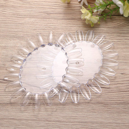 GV121 THR3E STROKES Acrylic Clear Round Nail Art Tips Display Practice Wheel Display Chart Nail Diy Tool for Kids Girls Boys Home Salon Use 10pcs