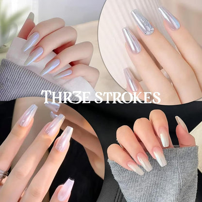GV59 THR3E STROKES Chrome Nail Powder Metallic Mirror Glitter Effect Pigment Iridescent Aurora Mermaid Pearl Dust Kit for Gel Polish Nail Art Decoration, Resin Craft Arylic Powder (acp4) (Each 0.5gm)