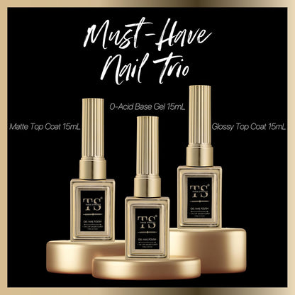 NP48 THR3E STROKES HEMA FREE Gel Polish, 3Pcs 15ml Base Gel and No Wipe Top Coat Gel Nail Polish Matte Coat Set, Shine Finish and Long Lasting, Soak Off LED Nail Lamp Gel Nail Polish DiY Design Gifts for Women (MACHIN SE SUKHENGI)(UV LAMP NEEDED)