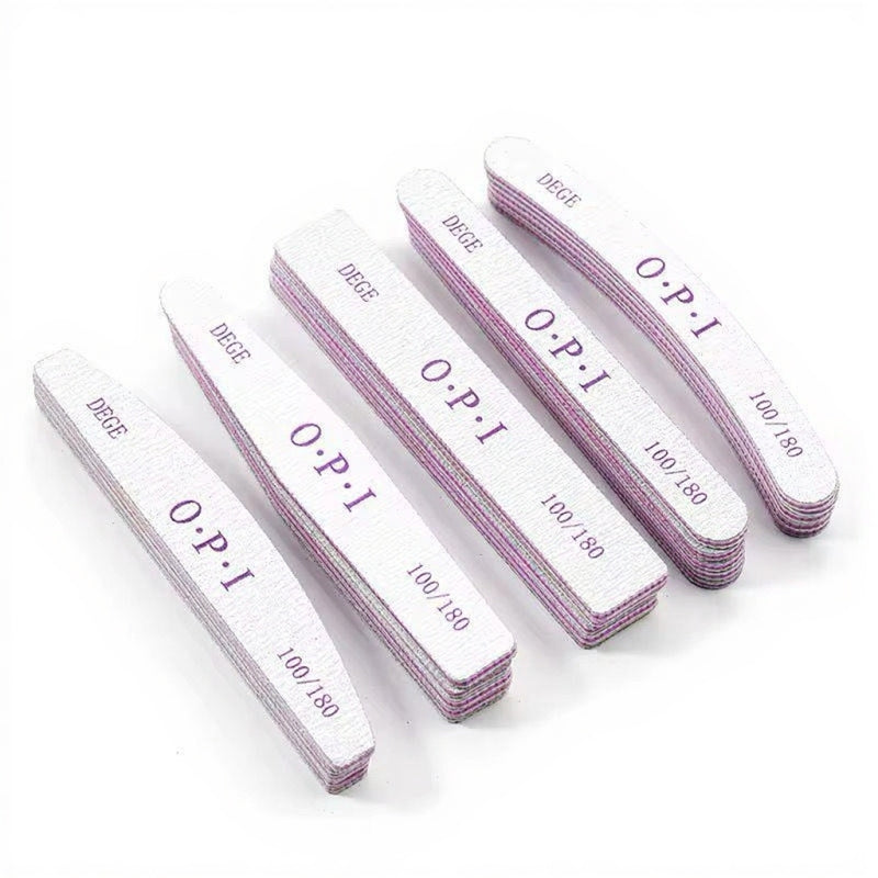 Professional Curved Nail Files – 100/180 Dual Grit Emery Board