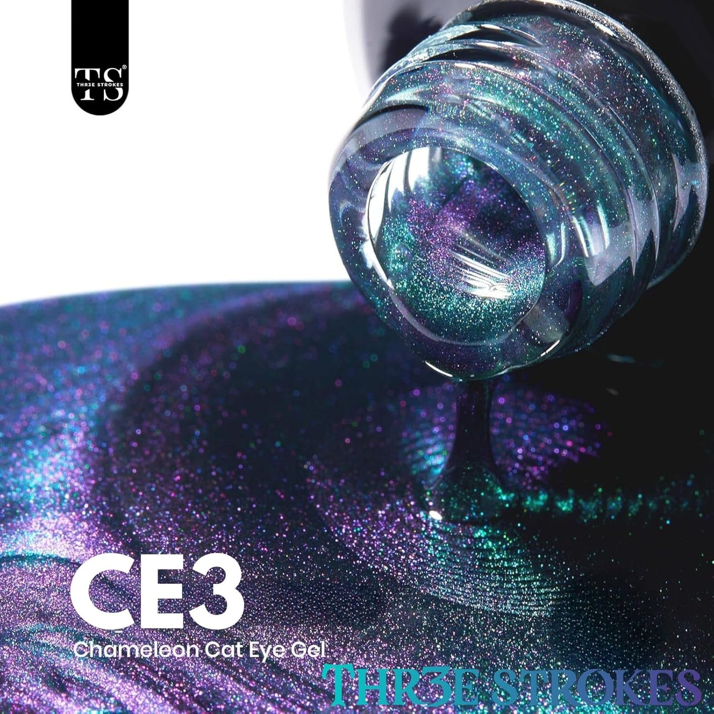 THR3E STROKES 9D Glitter Cat Eye Gel (CE3, 7.5ml) | Magnetic UV Polish