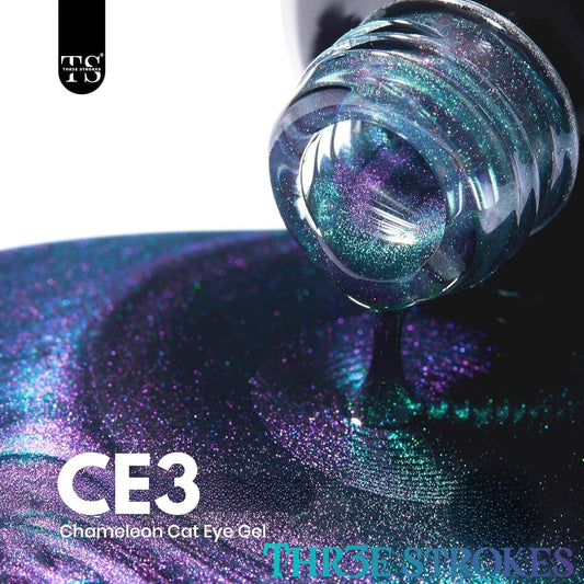 THR3E STROKES 9D Glitter Cat Eye Gel (CE3, 7.5ml) | Magnetic UV Polish