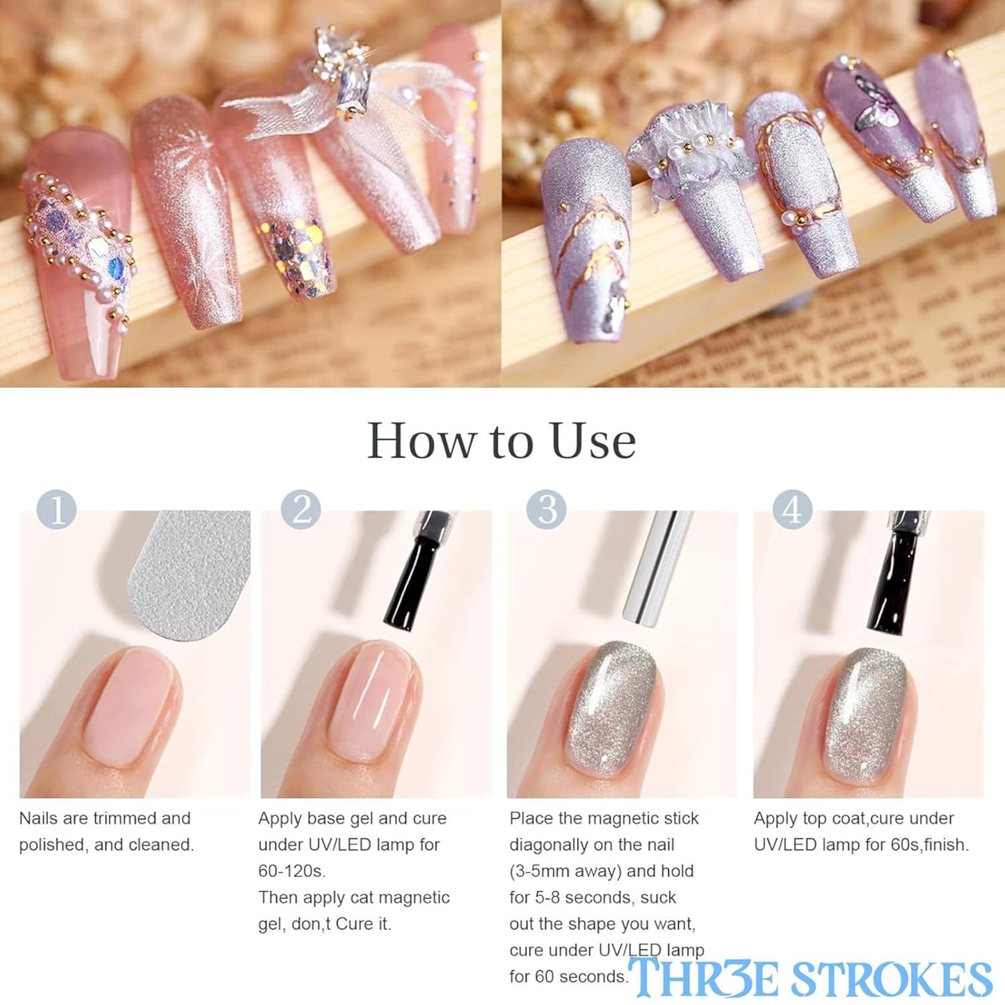 THR3E STROKES 9D Cat Eye Gel Polish – CE13 Magnetic 7.5ml