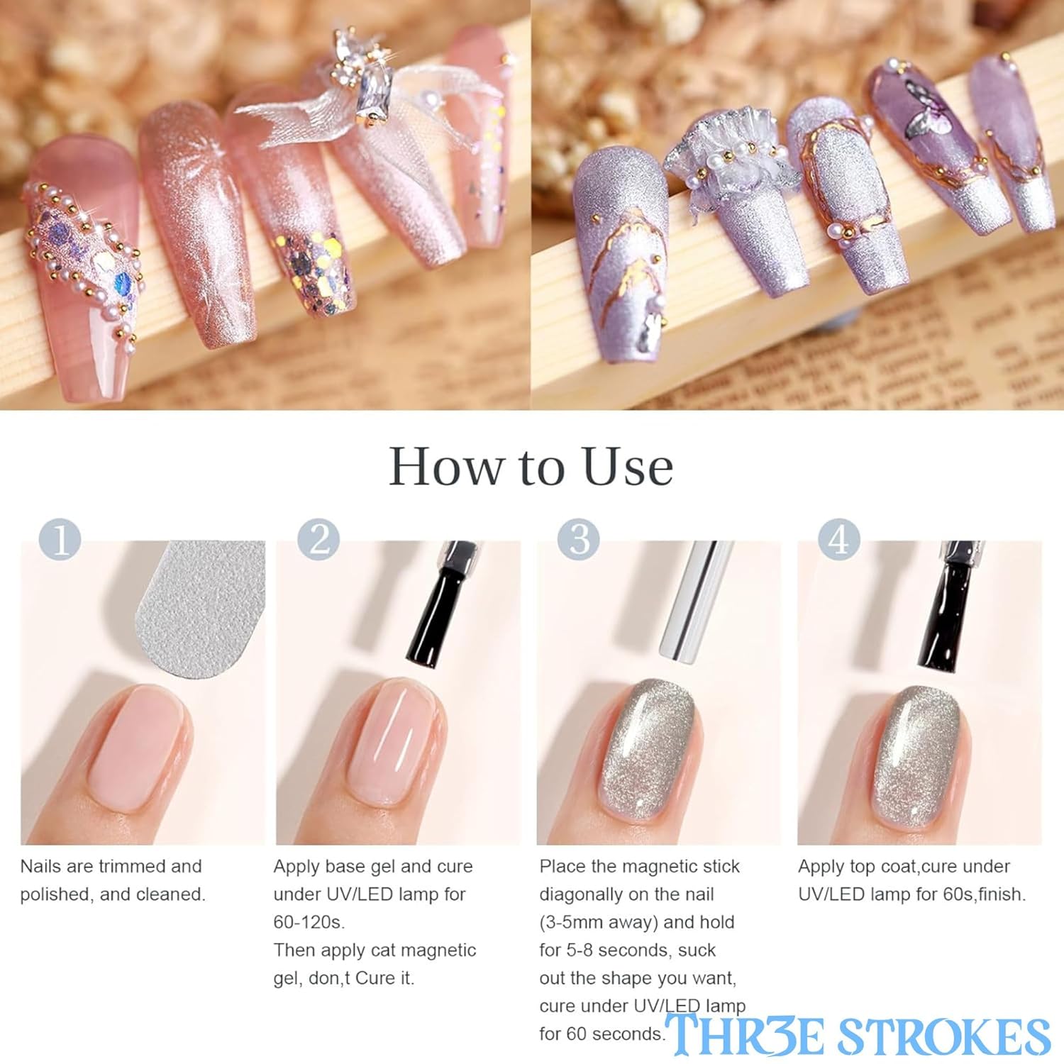 THR3E STROKES 9D Cat Eye Gel Polish – CE13 Magnetic 7.5ml