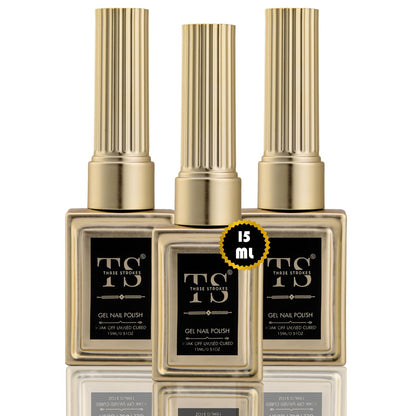 NP48 THR3E STROKES HEMA FREE Gel Polish, 3Pcs 15ml Base Gel and No Wipe Top Coat Gel Nail Polish Matte Coat Set, Shine Finish and Long Lasting, Soak Off LED Nail Lamp Gel Nail Polish DiY Design Gifts for Women (MACHIN SE SUKHENGI)(UV LAMP NEEDED)