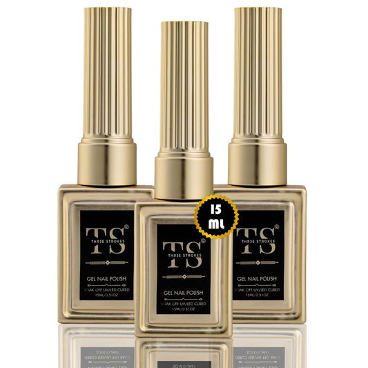 NP48 THR3E STROKES HEMA FREE Gel Polish, 3Pcs 15ml Base Gel and No Wipe Top Coat Gel Nail Polish Matte Coat Set, Shine Finish and Long Lasting, Soak Off LED Nail Lamp Gel Nail Polish DiY Design Gifts for Women (MACHIN SE SUKHENGI)(UV LAMP NEEDED)