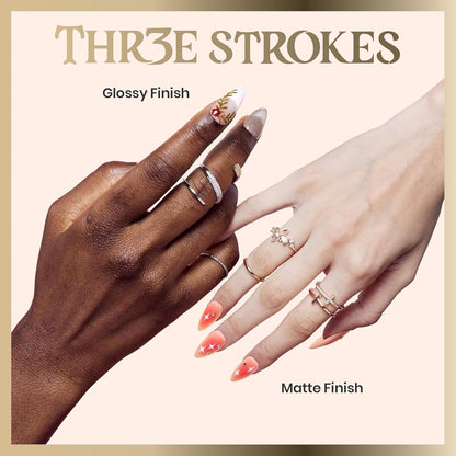 NP48 THR3E STROKES HEMA FREE Gel Polish, 3Pcs 15ml Base Gel and No Wipe Top Coat Gel Nail Polish Matte Coat Set, Shine Finish and Long Lasting, Soak Off LED Nail Lamp Gel Nail Polish DiY Design Gifts for Women (MACHIN SE SUKHENGI)(UV LAMP NEEDED)