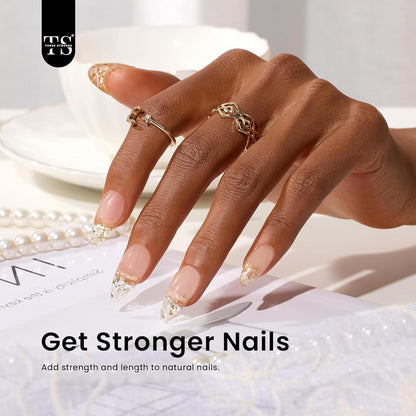 NP45 THR3E STROKES Builder Nail Gel, 6-in-1 Gel Builder 15ml for Nails, Hard Gel Builder Nail Strengthener Extension Gel Nail Polish Rhinestone False Nail Tips Glue Gel in a Bottle (CLEAR)