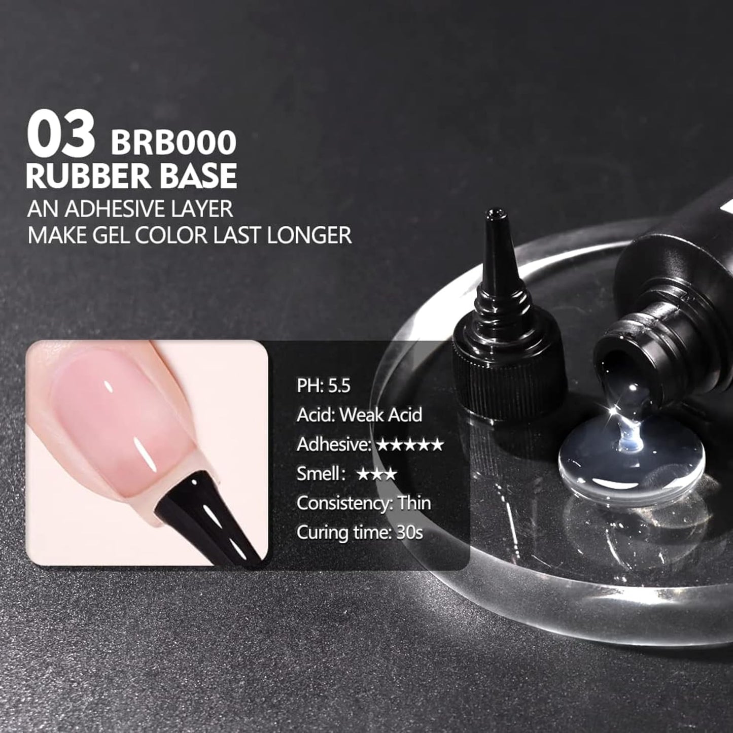 GV54 THR3E STROKES 2 Pcs 100ml No Wipe Gel Top Coat and Base Coat Set - Shine Finish and Long Lasting, Soak Off LED Nail Lamp Gel Base Top Coat Finish Nail Art Design Manicure Gifts for Women