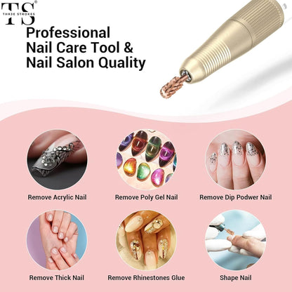 GV70 Nail Drill Bits, 3/32'' Smooth Round Top Large Barrel Carbide Bits, Suitable for Manicure Pedicure Cuticle Gel Polishing, Beginners Bits, Rose Gold, Series Bit (Quintuple Coarse-5XC, ROSE GOLD)