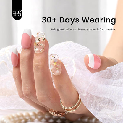 NP45 THR3E STROKES Builder Nail Gel, 6-in-1 Gel Builder 15ml for Nails, Hard Gel Builder Nail Strengthener Extension Gel Nail Polish Rhinestone False Nail Tips Glue Gel in a Bottle (CLEAR)