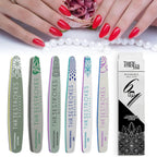 GV534 THR3E STROKES 6 pcs Nail Files Set for Manicure, Nail Buffer Files Block Coarse Washable Nail Polisher Double Sided Nail Shaper Emery Boards for Acrylic & Natural Nails 100/150/180/220/240/280/1000/4000 Grid
