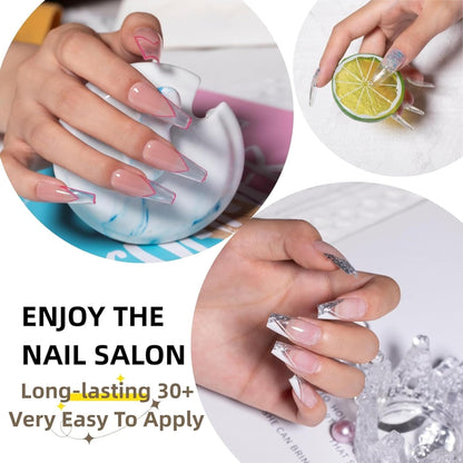 NP291 THR3E STROKES 30 Ml Poly Gel Tubes Polygel For Nails Extensions Finger Nail Art Manicure Acrylic Gel Finish Varnish Hybrid Uv Poly Gel Professional Salon Nail Diy Gift For Women (Clear)