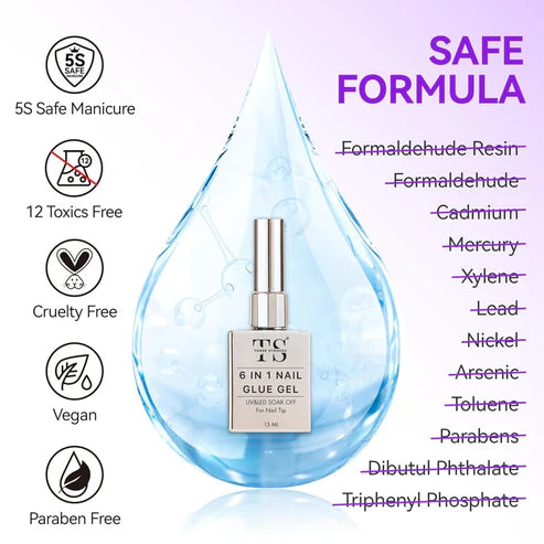 6-in-1 UV Gel Nail Glue for Nail Tips